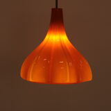 Suspension vintage en verre orange par Peill et Putzler 1960