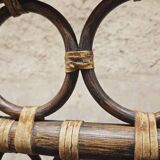 Set of 4 bamboo armchairs from the 80s