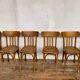 Series of 6 old light wood bistro chairs