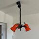 vintage orange pendant light with 3 spots