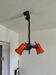 vintage orange pendant light with 3 spots