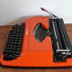 Portable typewriter, functional, Underwood 130, red
