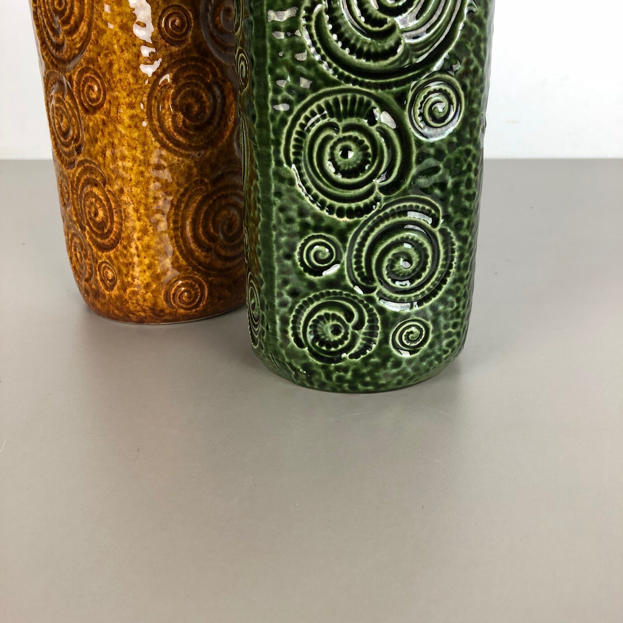 Set of two pottery fat lava vases jura "282-26" made by Scheurich, Germany 1970s