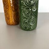Set of two pottery fat lava vases jura "282-26" made by Scheurich, Germany 1970s