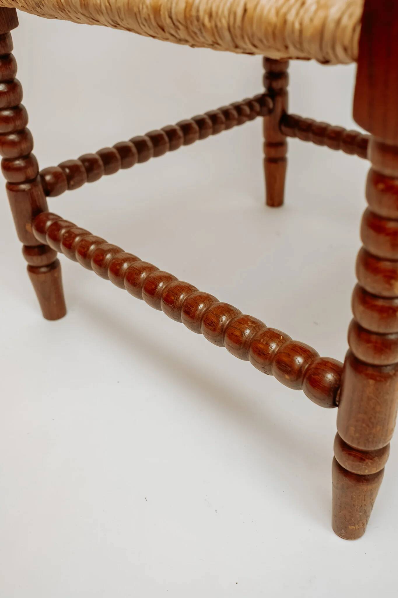 Classic vintage bobbin corner armchair