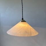 Antique vintage opaline conical pendant light