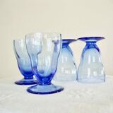 4 verres bleu myosotis