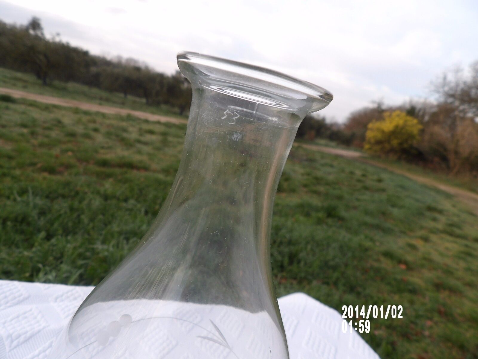 Antique Carafe - engraved decoration