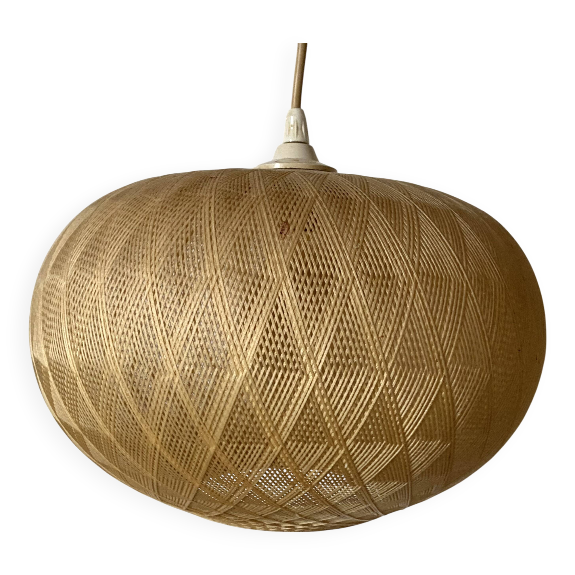 Pair of Scandinavian ball pendant lights