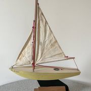English basin sailboat bowman in wood, 50s-60s