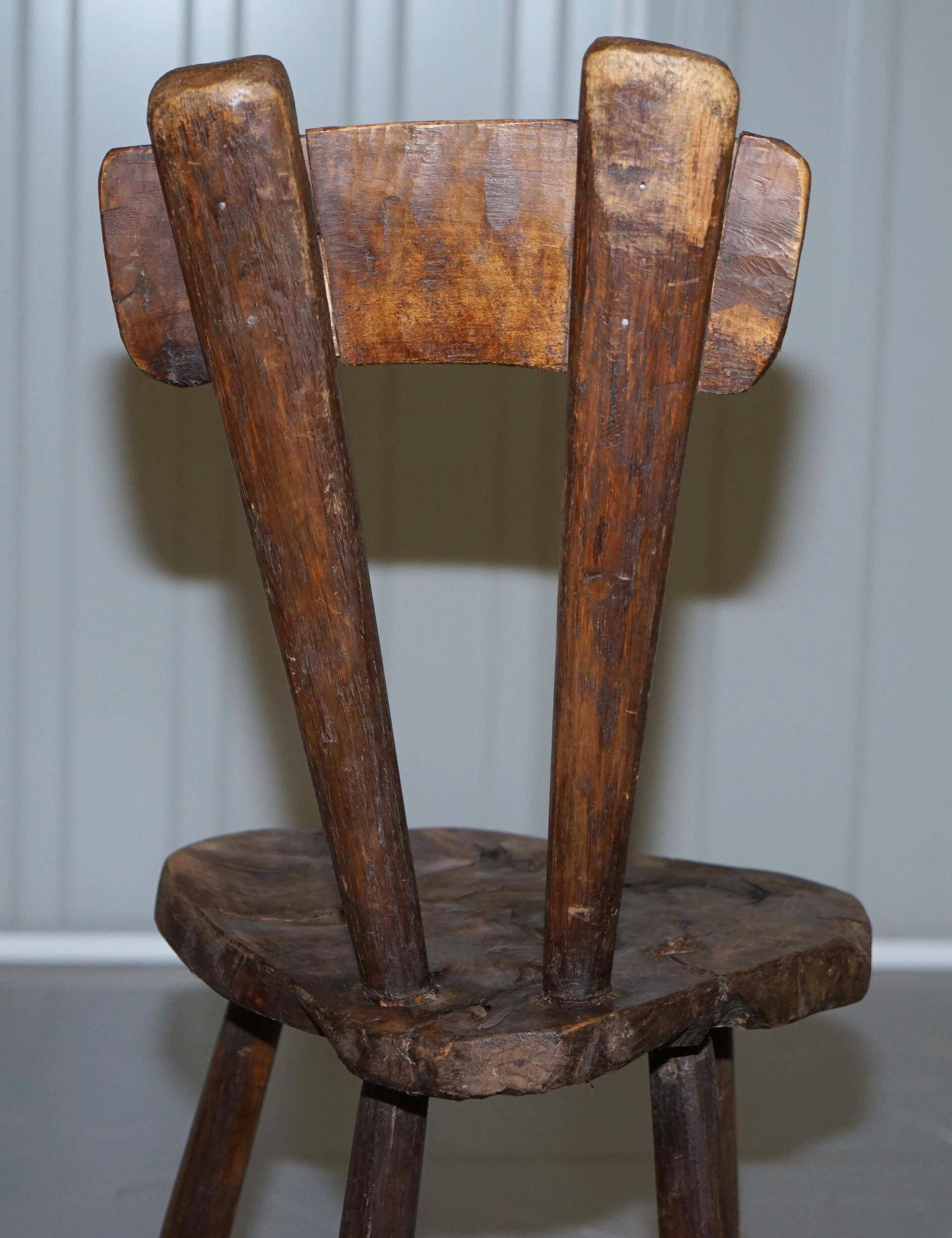 French nursing chair hand-carved in chestnut around 1760