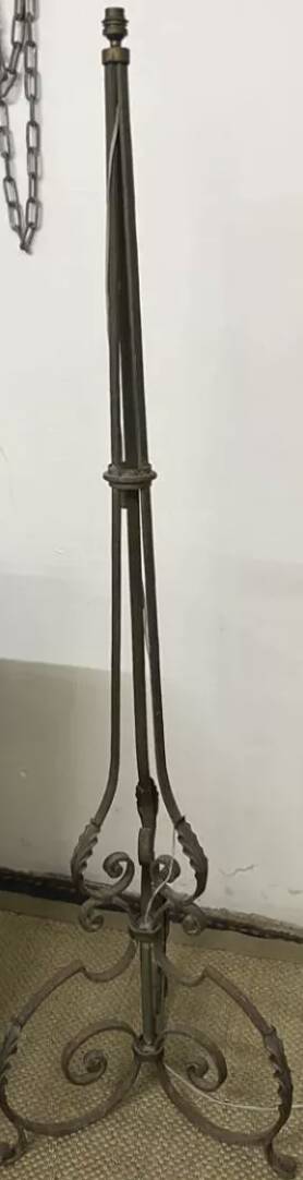 Art Deco wrought iron floor lamp base from the 1930s