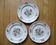Kg luneville "réverbère" 3 flat plates earthenware hand-painted flowers ø25.5 cm