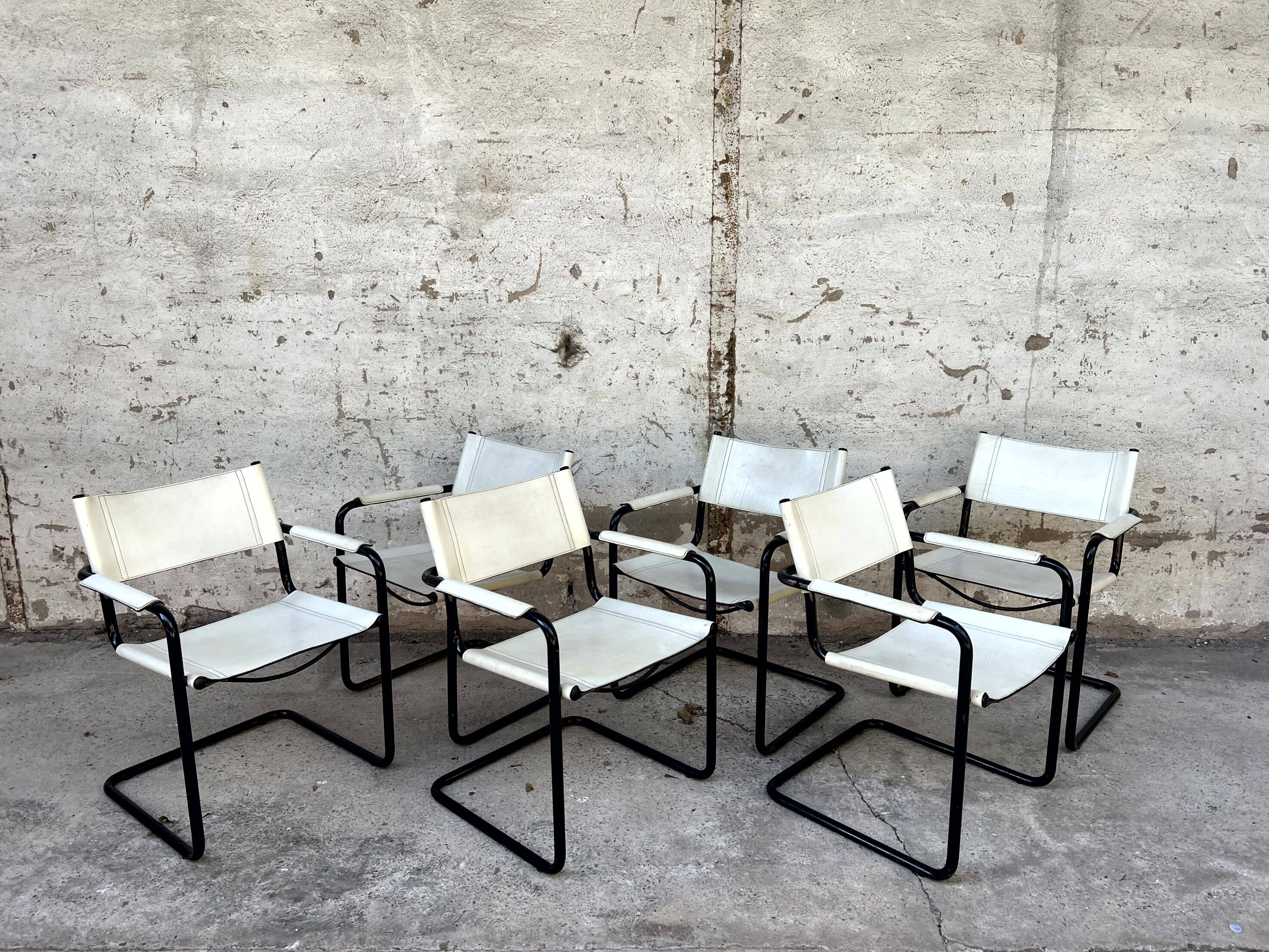 Set of 6 Mattego Grassi MG5 1970 vintage chairs