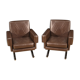 Pair of Italian design armchairs in skai