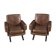 Pair of Italian design armchairs in skai