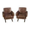 Pair of Italian design armchairs in skai