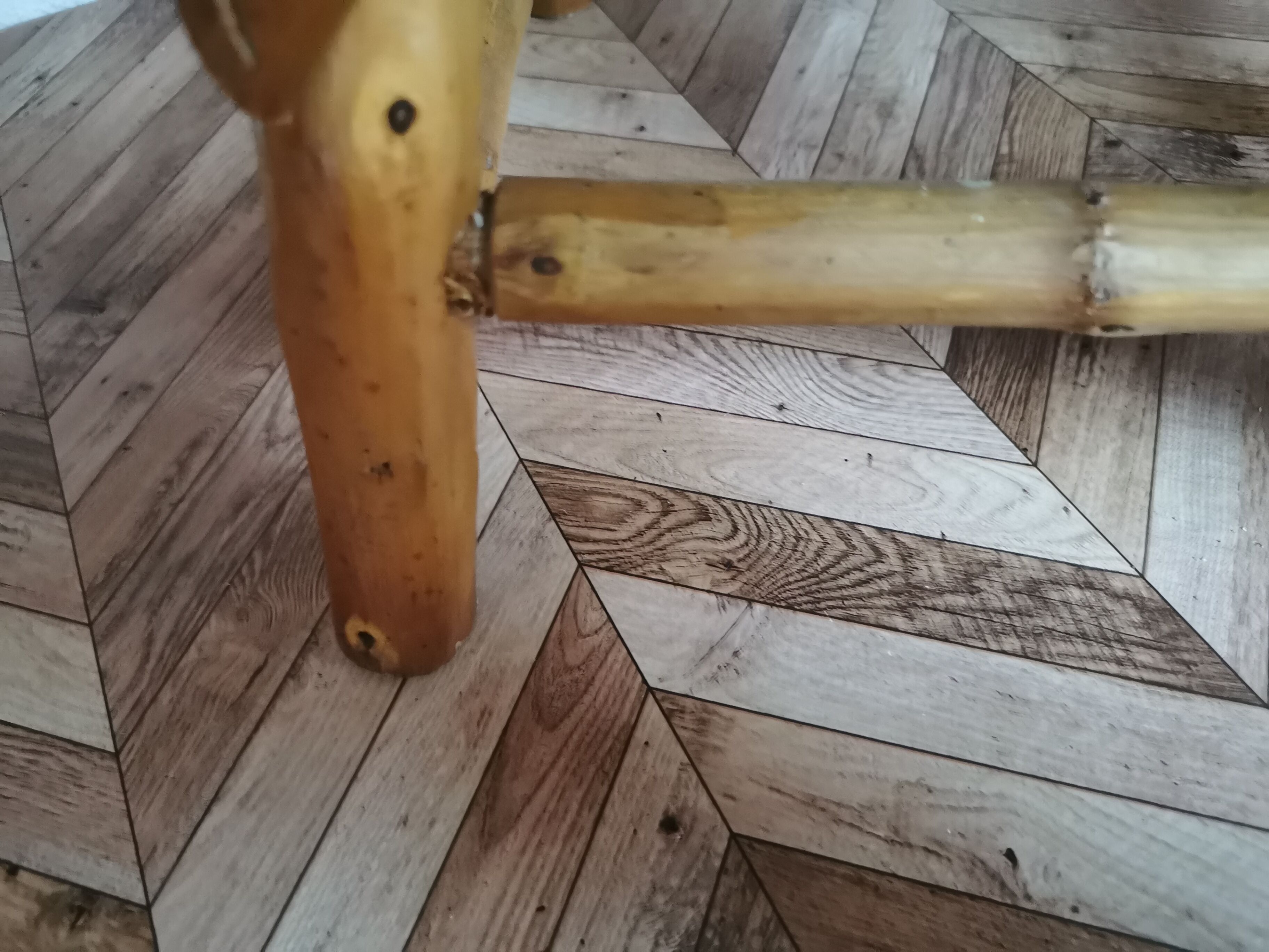 Vintage chestnut wood child chair