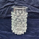 vase en verre à pointes Pavel Panek vintage