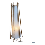 Fabric and bamboo table lamp