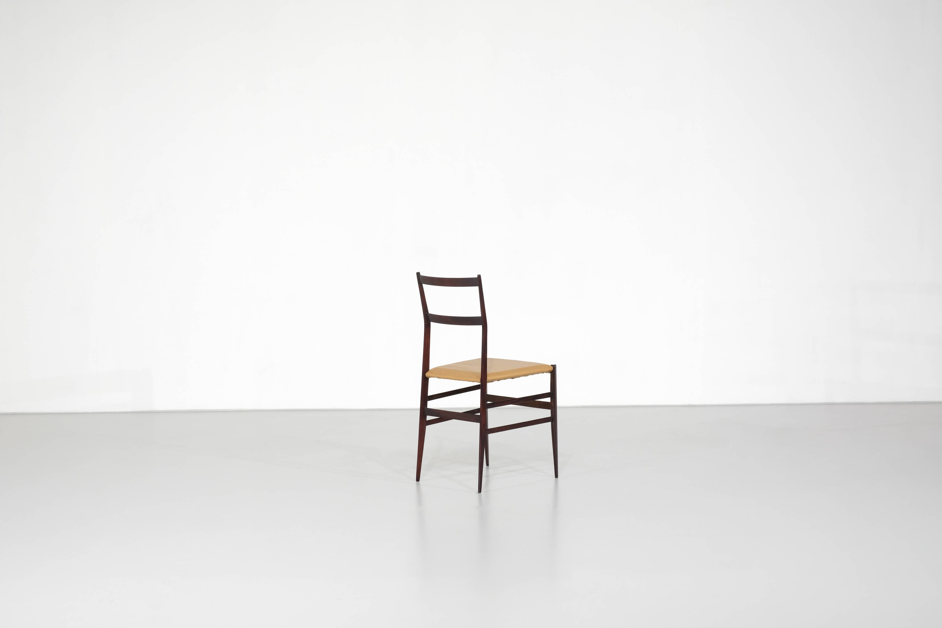 "Superleggera" chair in wood, created by Gio Ponti for Cassina, Italy.