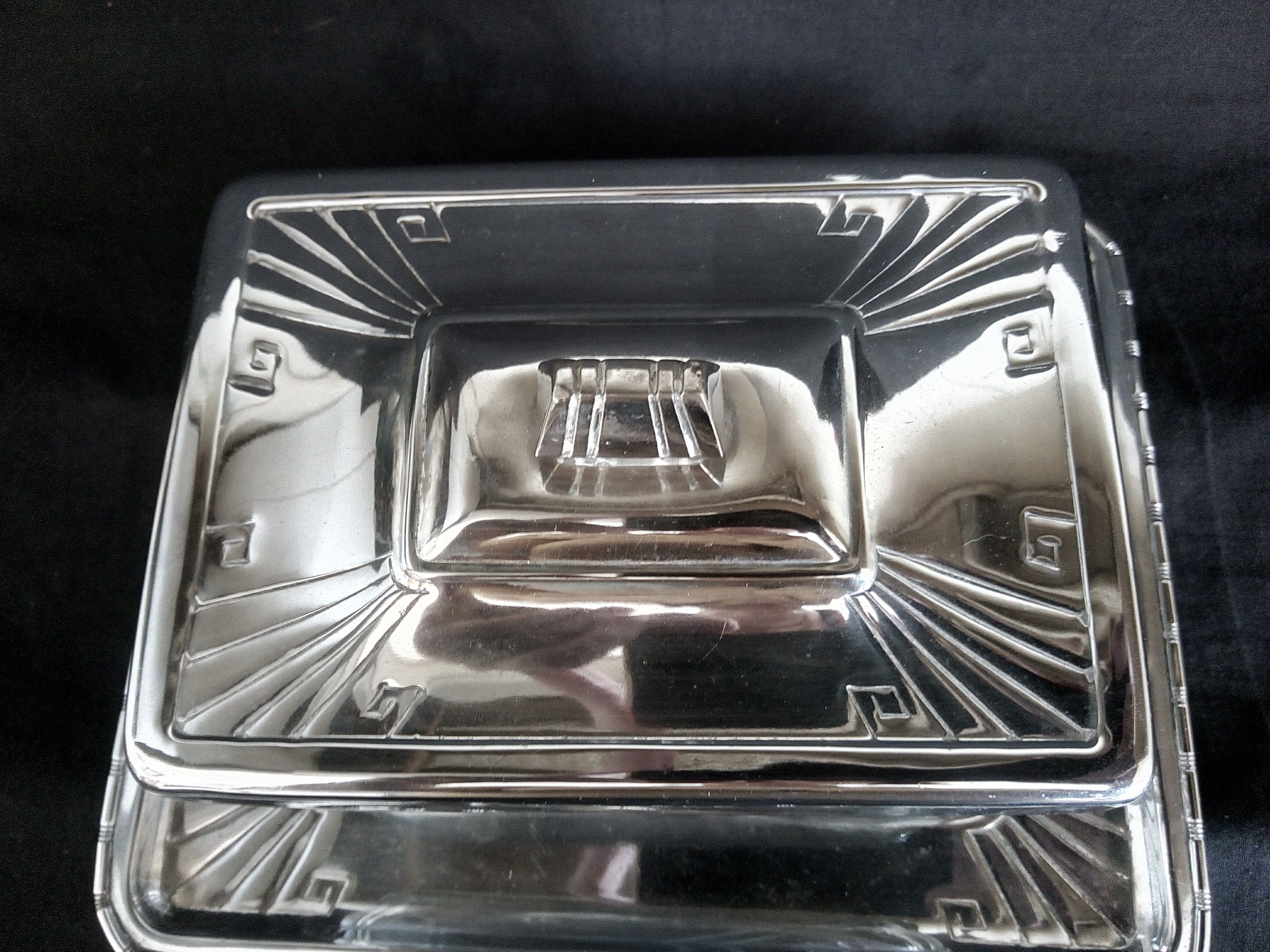 Art Deco cookie jar in chrome metal and glass