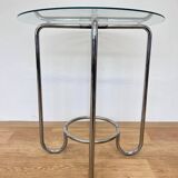 Table Bauhaus en chrome et verre - années 1930