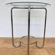 Table Bauhaus en chrome et verre - années 1930