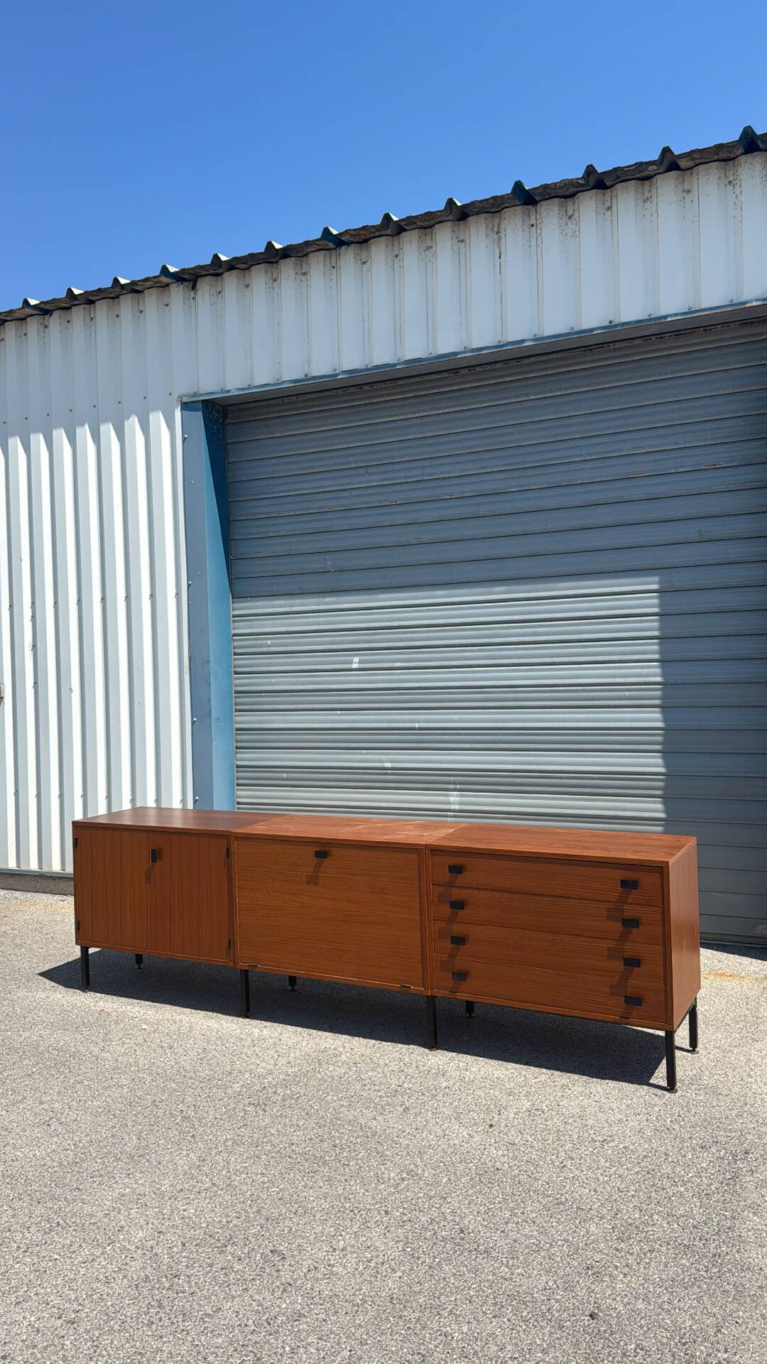 Teak enfilade by Antoine Philippon and Jacqueline Lecoq