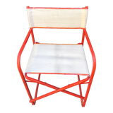 Folding metal armchair