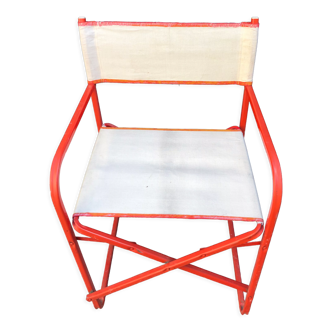 Folding metal armchair