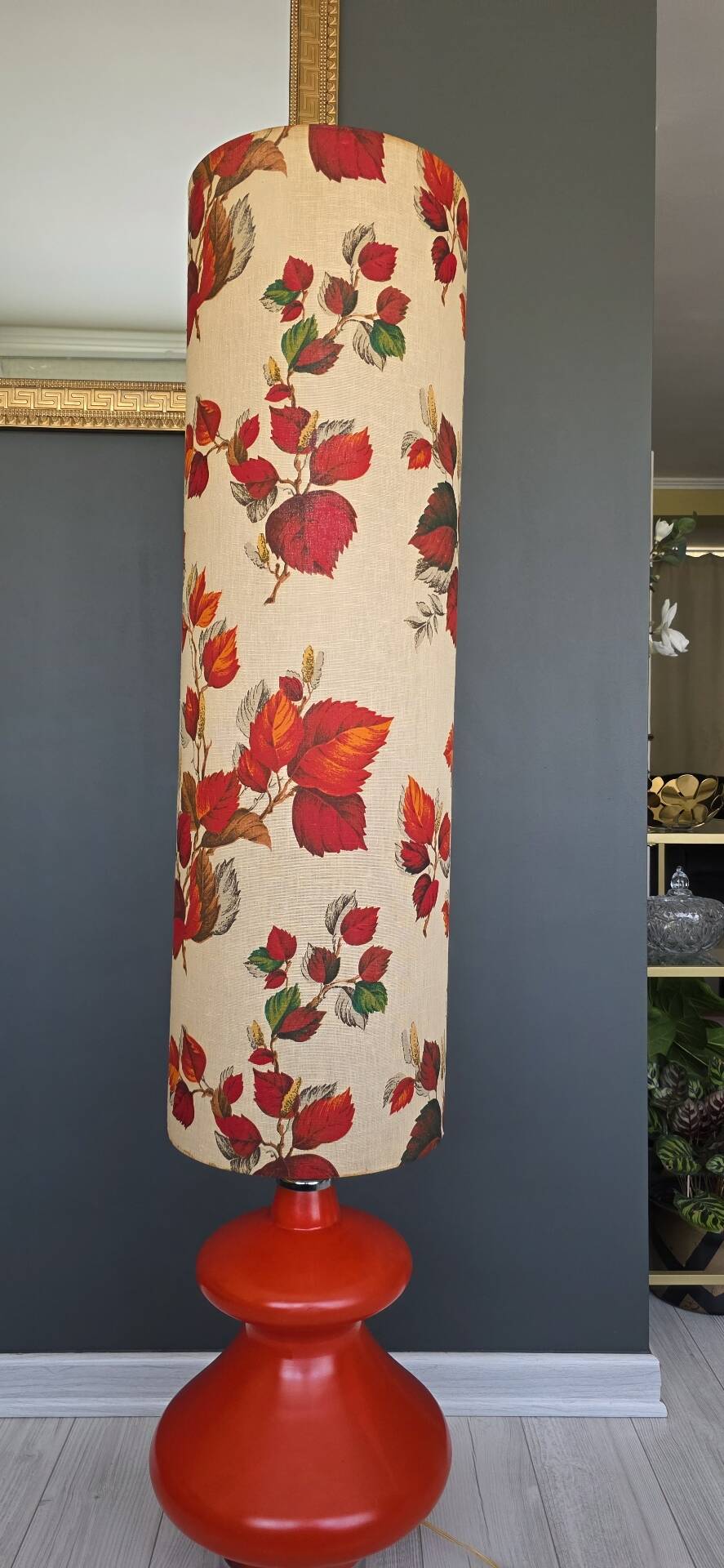 Vintage Space Age lamp 1970 - Red ceramic - Double lighting