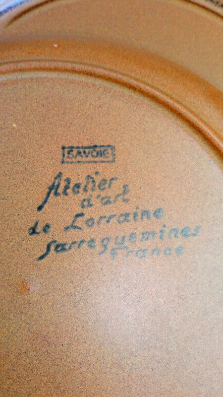 6 assiettes à dessert grès Sarreguemines Savoie
