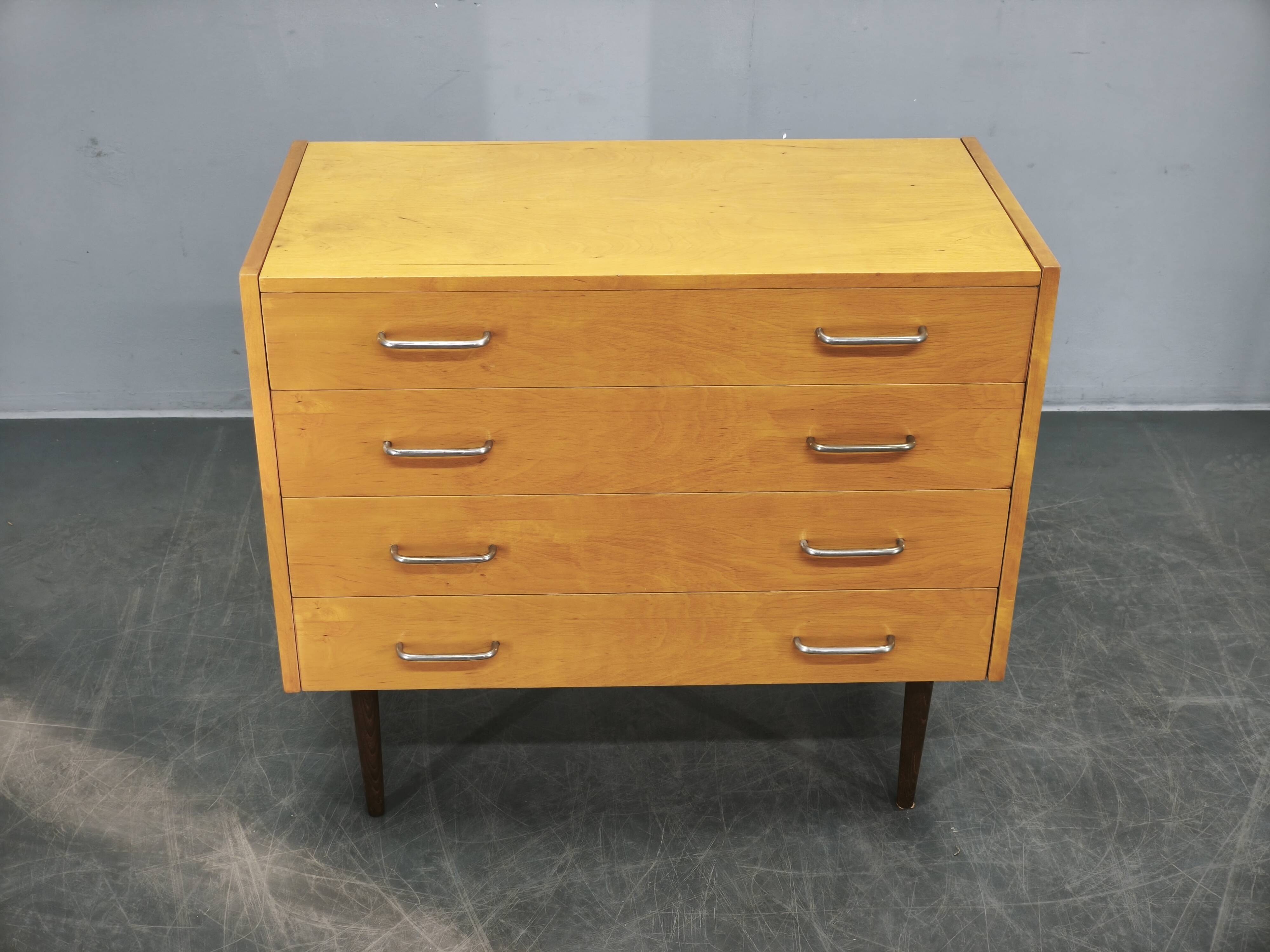 1970s UP Zavody Czech Mid Century Vanity Chest With Mirror