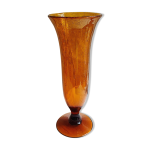 Vase en verre bullé