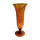 Orange bubble glass vase signed biot