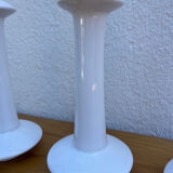 Set of 4 white ceramic candle holders