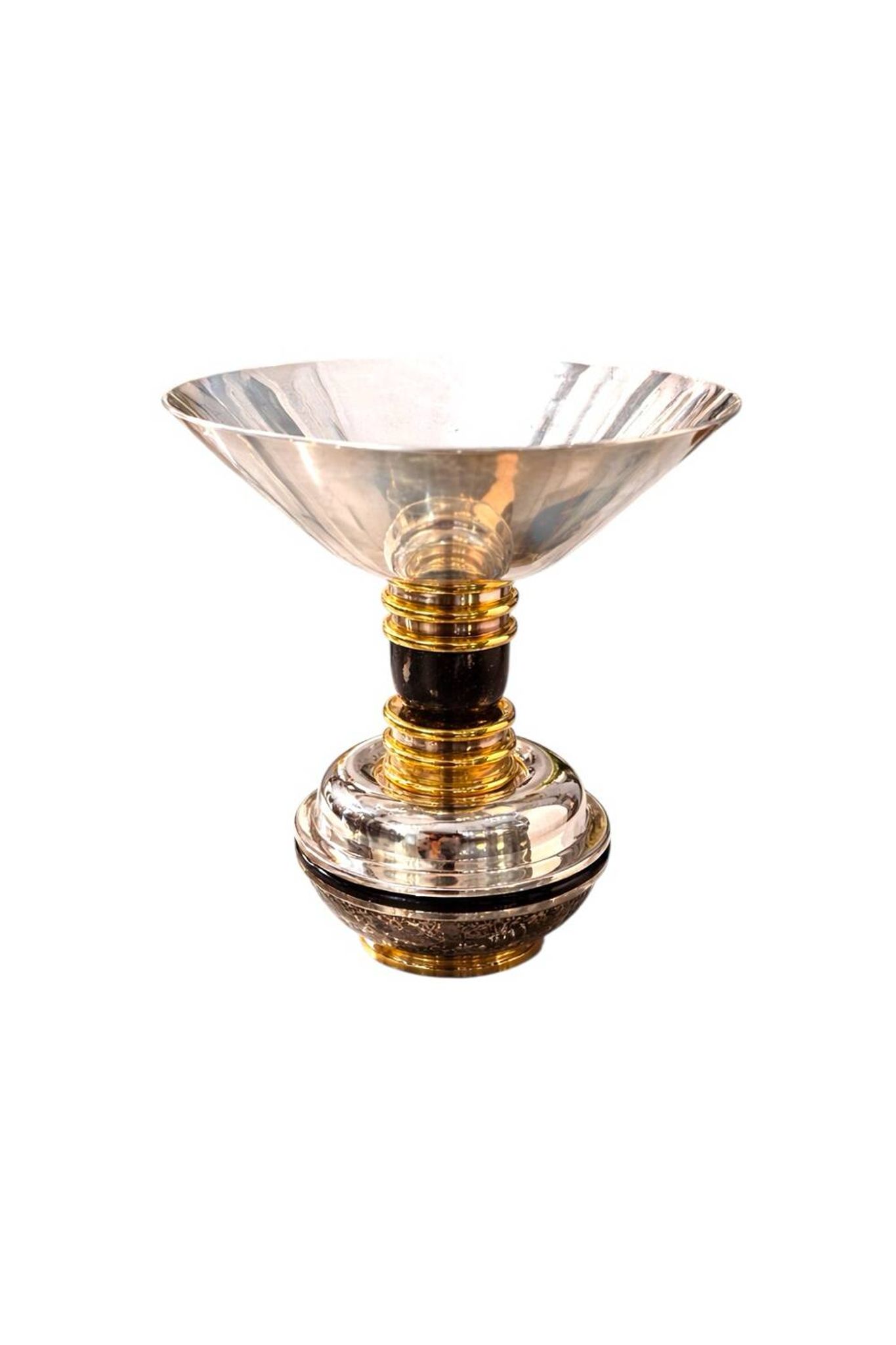 JEAN-EMILE PUIFORCAT - ART DECO CUP IN STERLING SILVER & VERMEIL MINERVE
