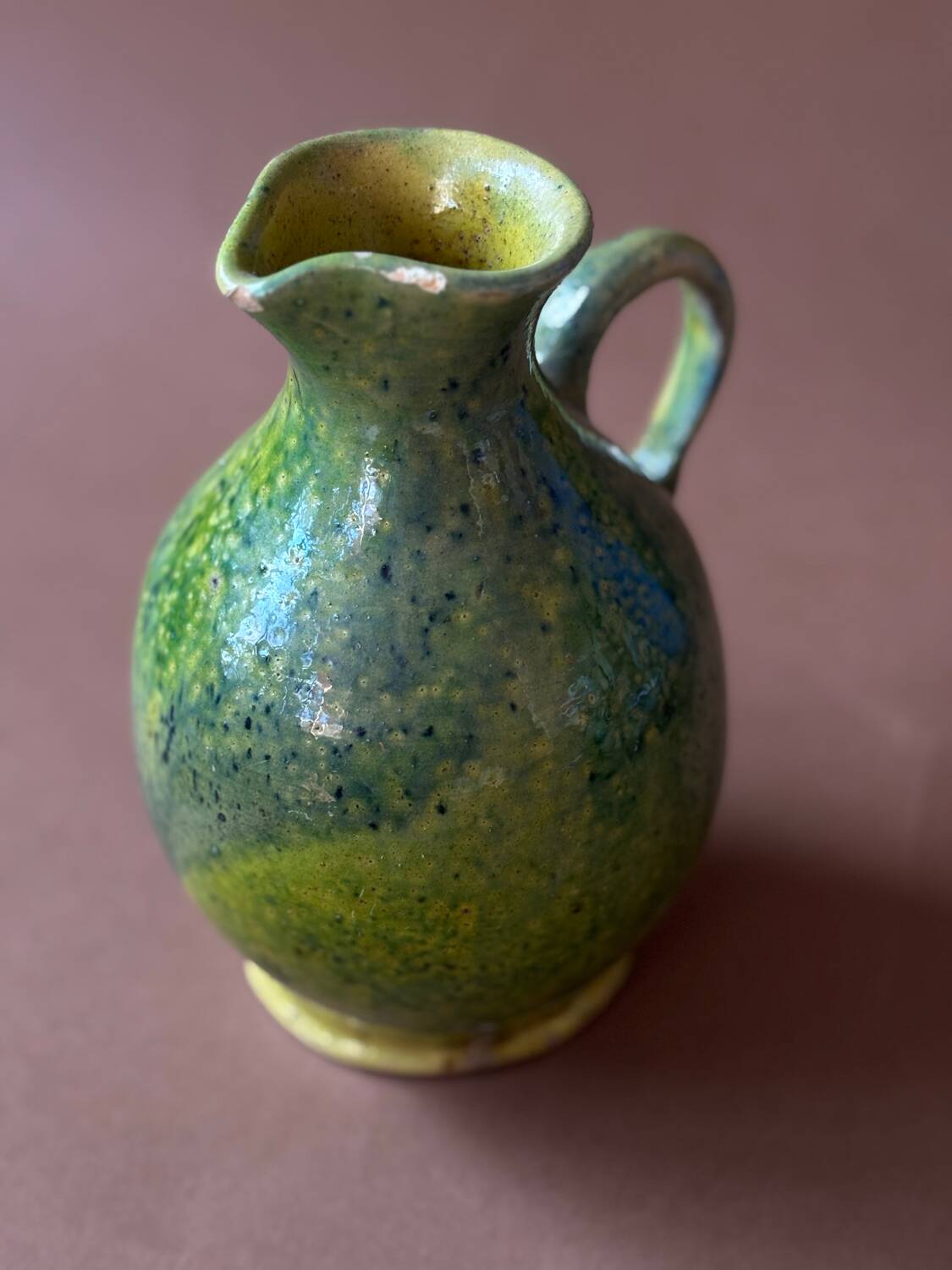 Glazed earthenware pitcher vase 1950