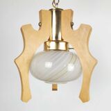 Suspension wood and Murano glass 1980s
