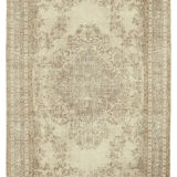 Tapis beige anatolien contemporain tissé à la main 193 cm x 300 cm