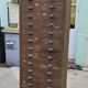 Old workshop cabinet with 28 oak drawers – workshop furniture