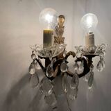 Crystal Bronze Sconces Set of 2 1950’s