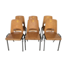 Série de 6 chaises Baumann tonneau vintage 1950
