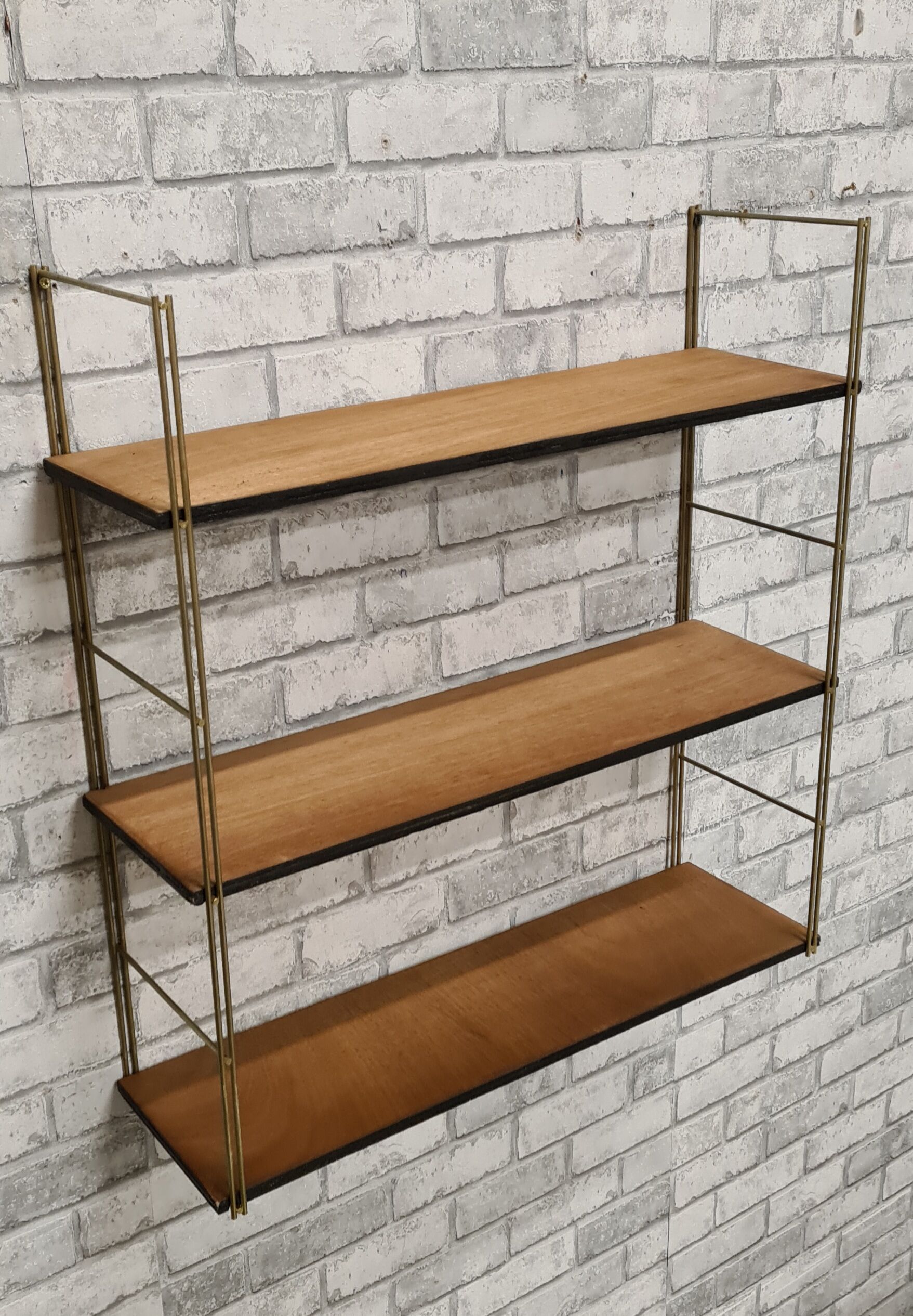 Vintage 1960 floor thong wood and gold metal 55x58