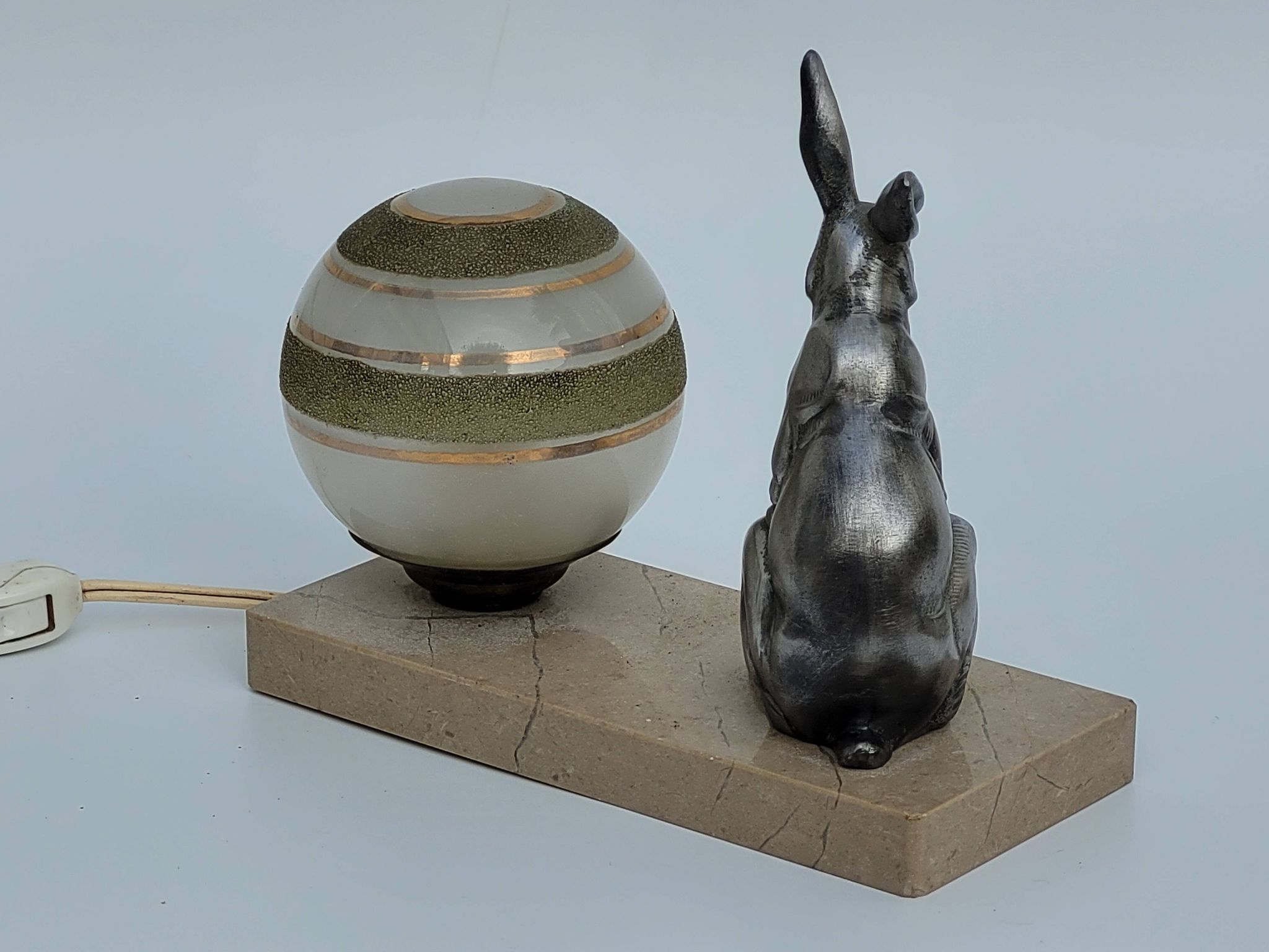 Ancienne  lampe de chevet veilleuse  art déco lapin dlg benjamin rabier