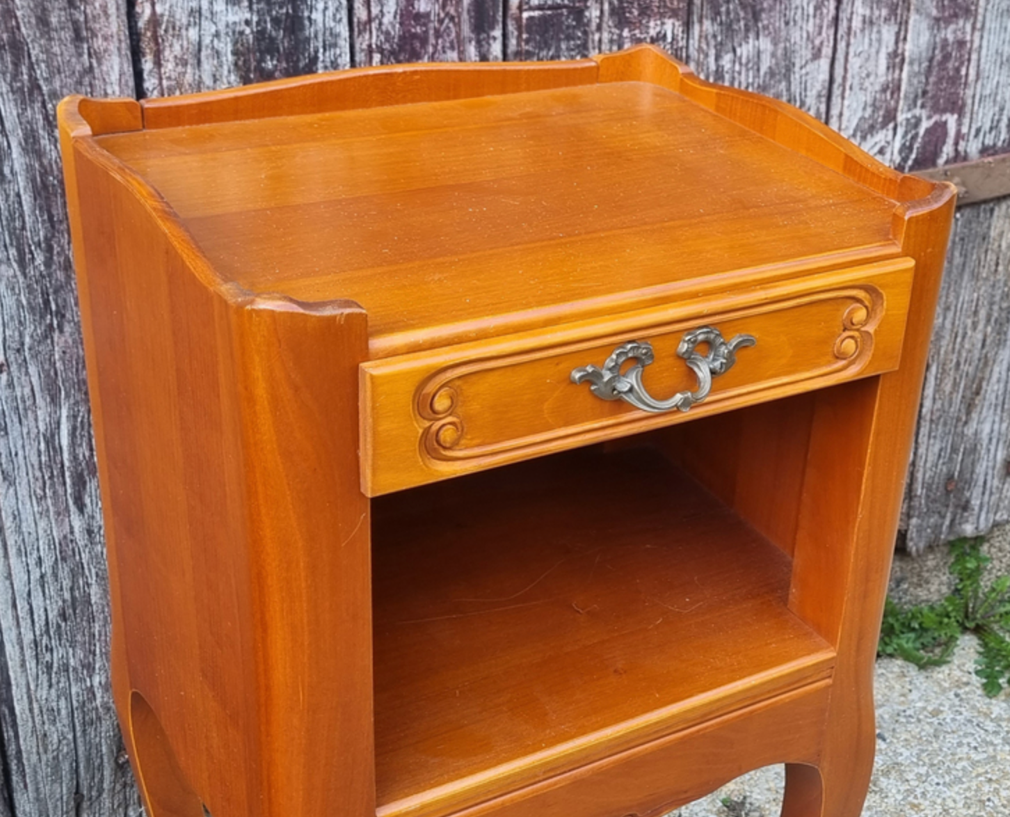 Pair of vintage Louis XV style bedside tables, wood