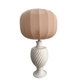 Ceramic table lamp with pastel shade