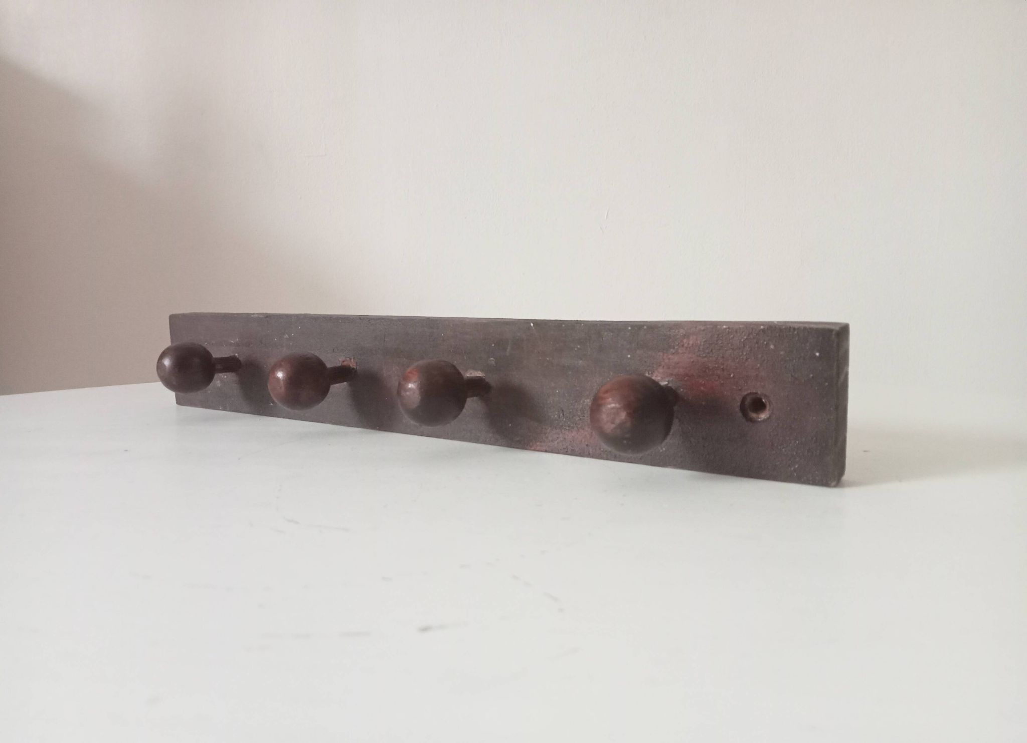 Vintage wooden wall coat rack