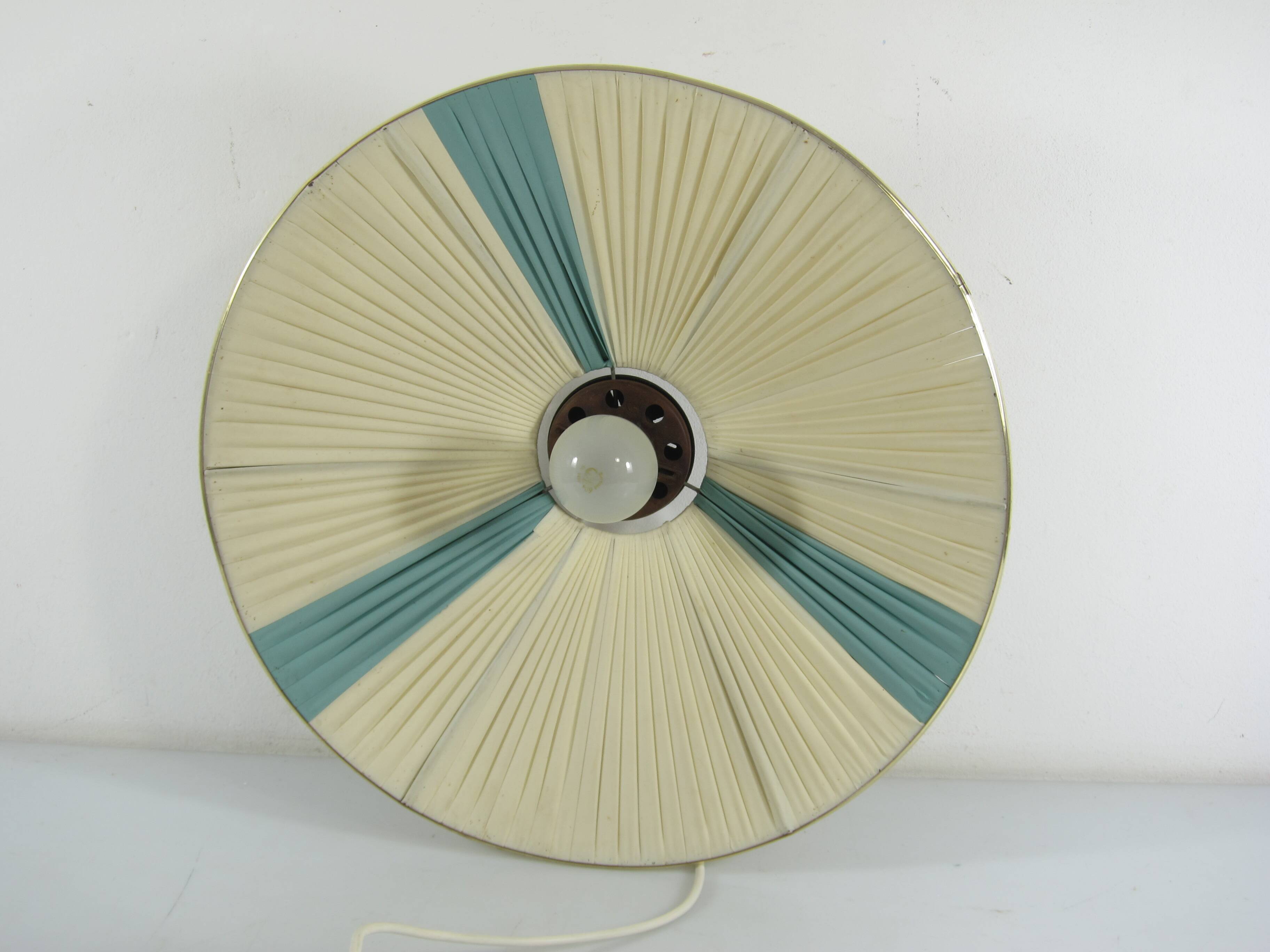 Rare Louis Kalff Philips pendant lamp with nylon bands, 1950s